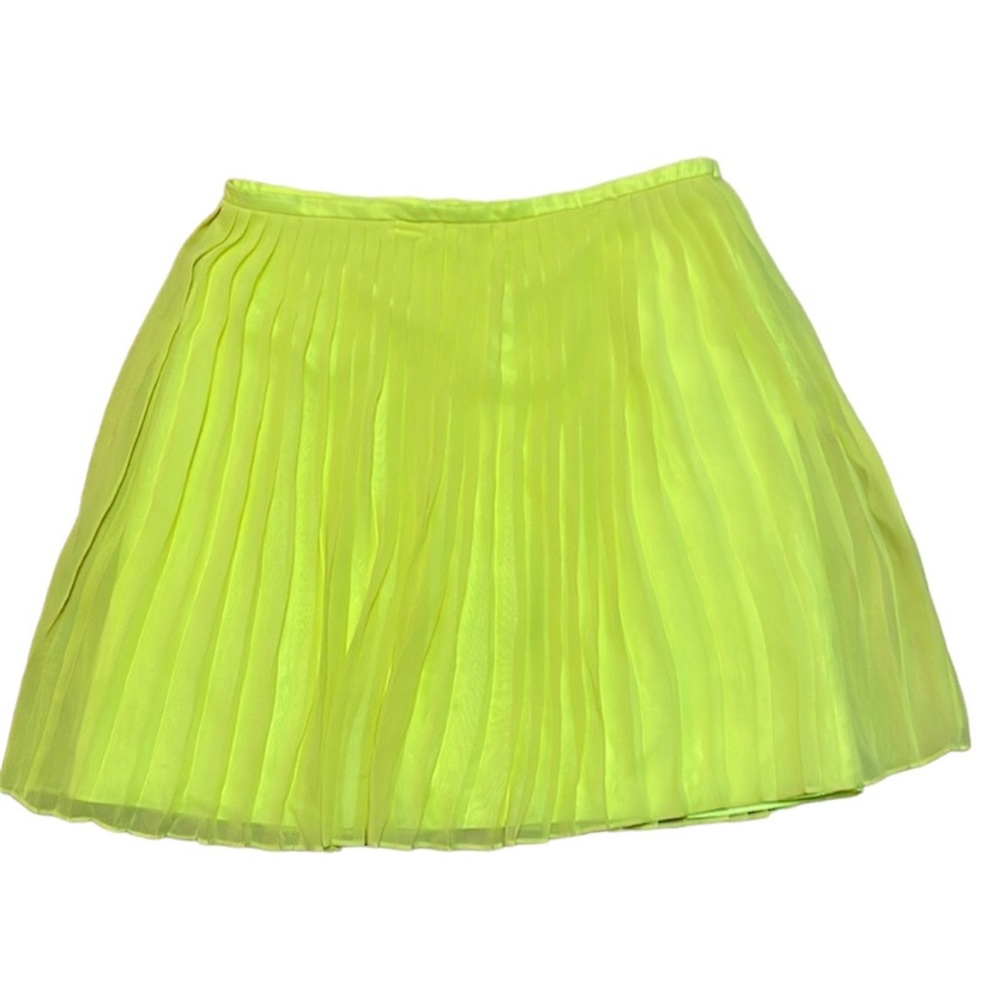 Ammara Highlighter Yellow Pleated Skirt NWT size:6
